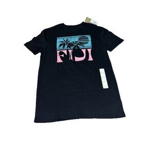 NWT Fiji Graphic T Shirt Men’s Small Black Tropical Palm Beach Tee Goodfellow &